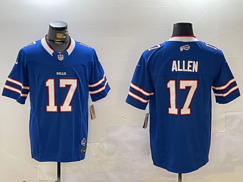 Men Buffalo Bills #17 Allen Blue Three generation 2024 Nike Limited NFL Jersey style 2